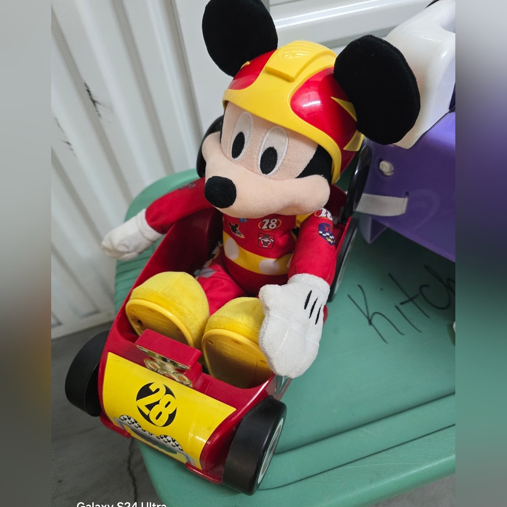 Disney Mickey Mouse Racing Car Toy - Red and Yellow